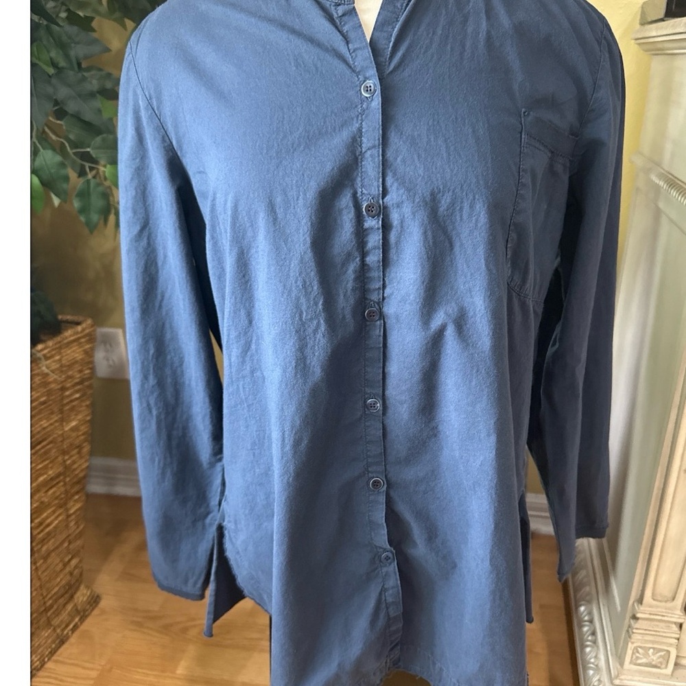 H+ Hannoh Wessel Artisan Blue Cotton Shirt Lagenlook EU 42 M Italy - Picture 4 of 9